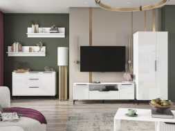 Стол журнальный Кимберли, Белый/Белый глянец